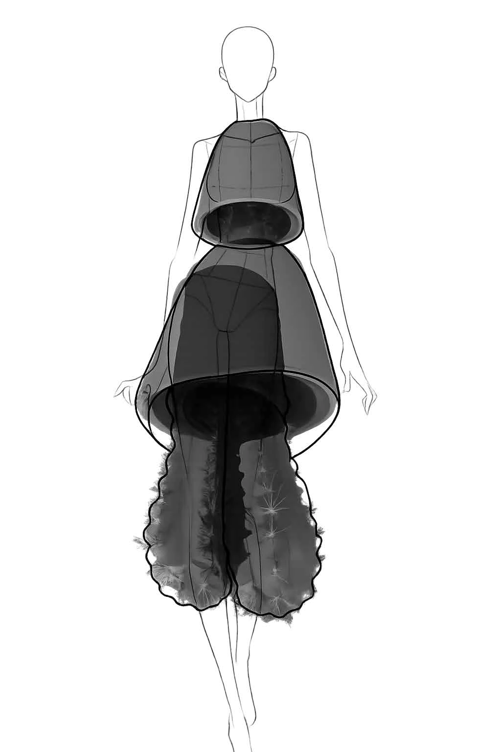 Ilustração de moda do projeto Superfície Viva